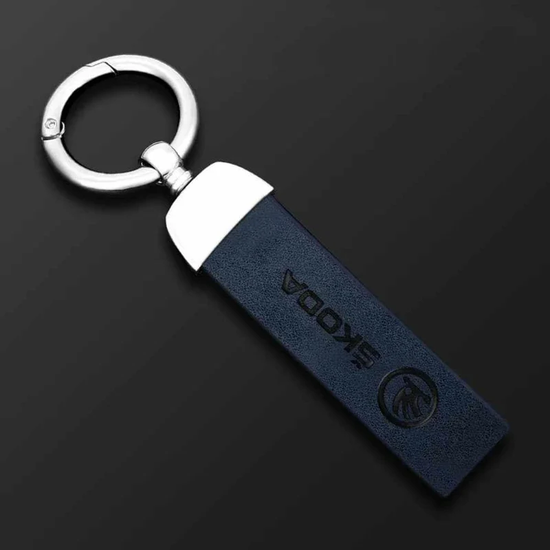 Porte-clés Skoda avec lanière en cuir