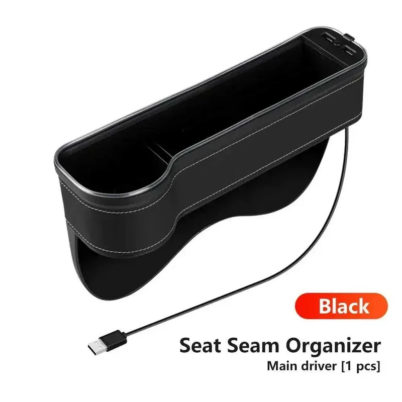 Boîte de rangement siège avant voiture LED avec charge USB