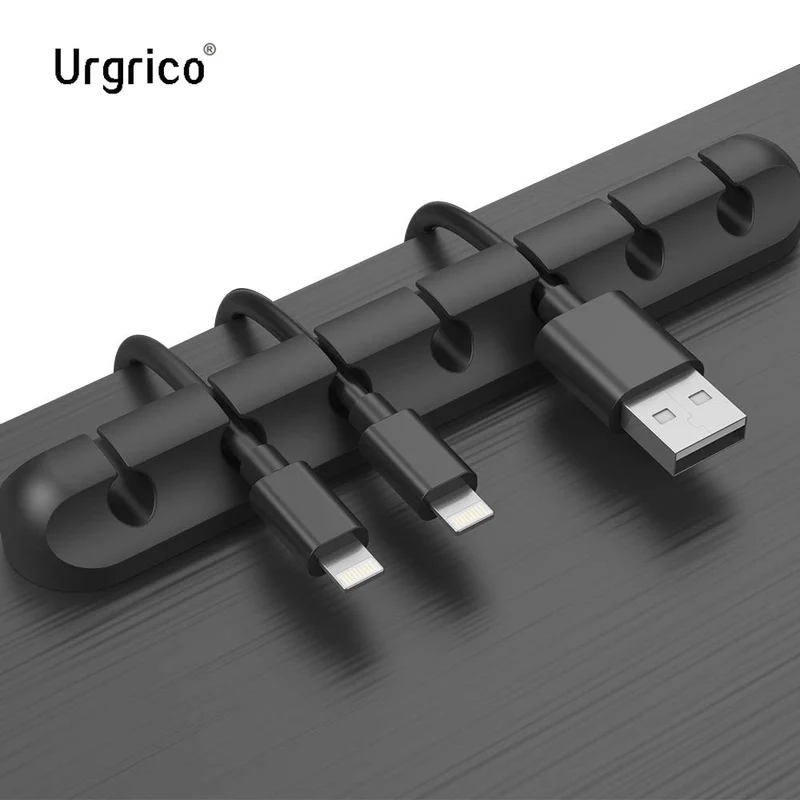 Silicone Cable Organizer USB Cable Holder Flexible Cable Winder Management cable Clips Holder For Mouse Keyboard Earphone Car