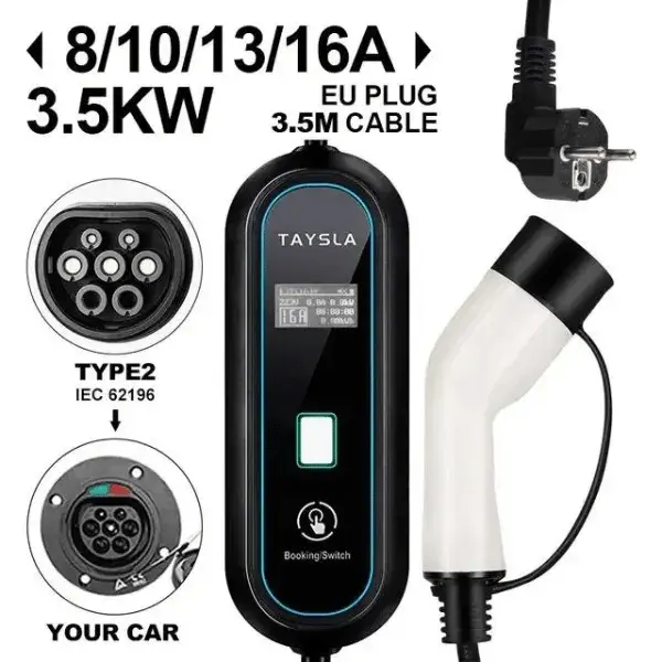 Câble de recharge Type 2 à prise domestique Monophasé TAYSLA PHANTOM