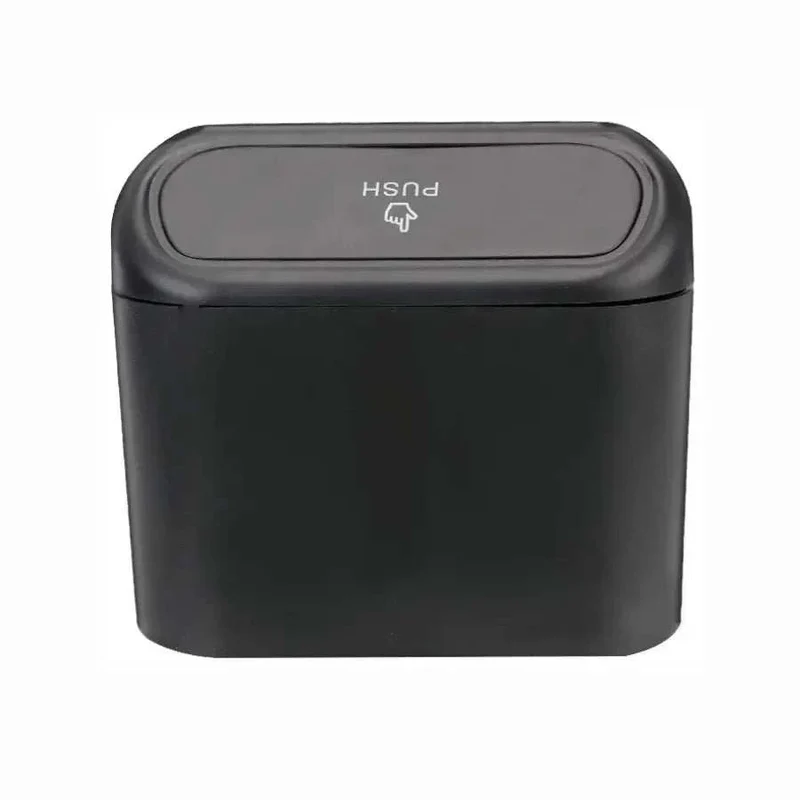 Poubelle de voiture avec couvercle portable noire