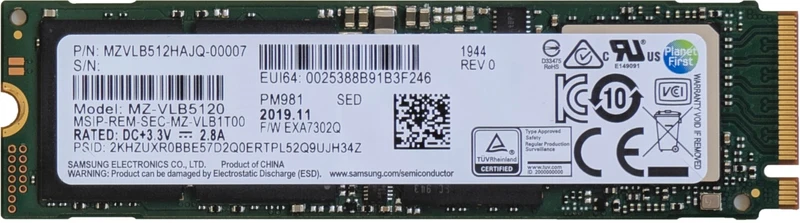 Disque dur SSD interne SAMSUNG SSD interne M.2 NVMe PCle 512Go