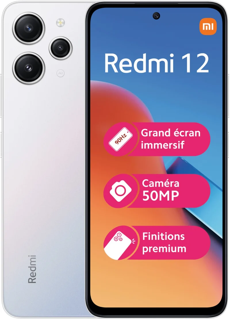 Smartphone XIAOMI Redmi 12 128Go Argent