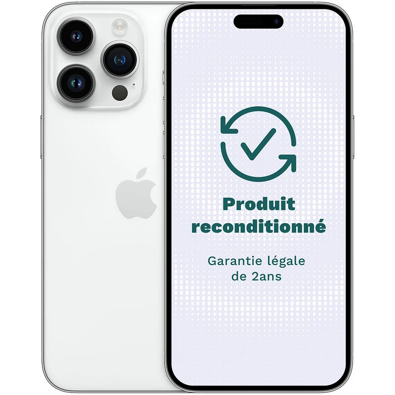 Smartphone APPLE iPhone 14 Pro Max Argent 128Go Excellent État avec Batterie Neuve
