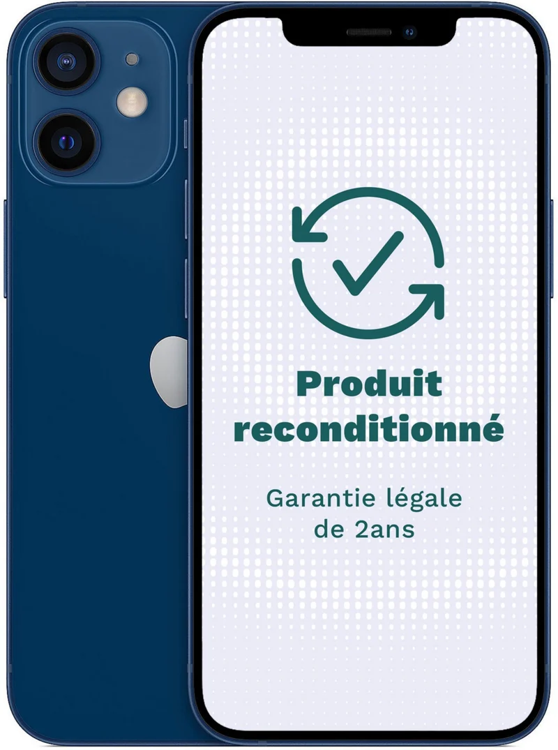 Smartphone APPLE iPhone 12 Bleu 128Go Très Bon État avec Batterie Neuve