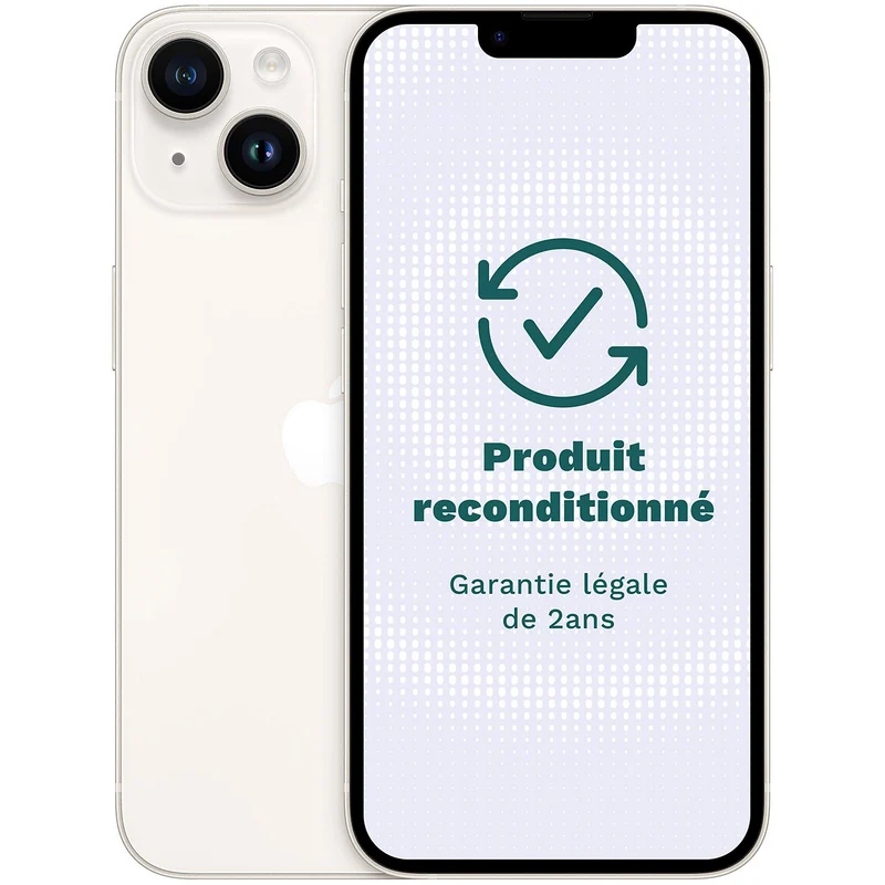 Smartphone APPLE iPhone 14 Blanc 128Go Excellent État avec Batterie Neuve