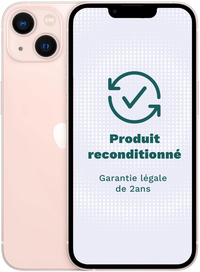 Smartphone APPLE iPhone 13 5G 128Go Rose Excellent État avec Batterie Neuve