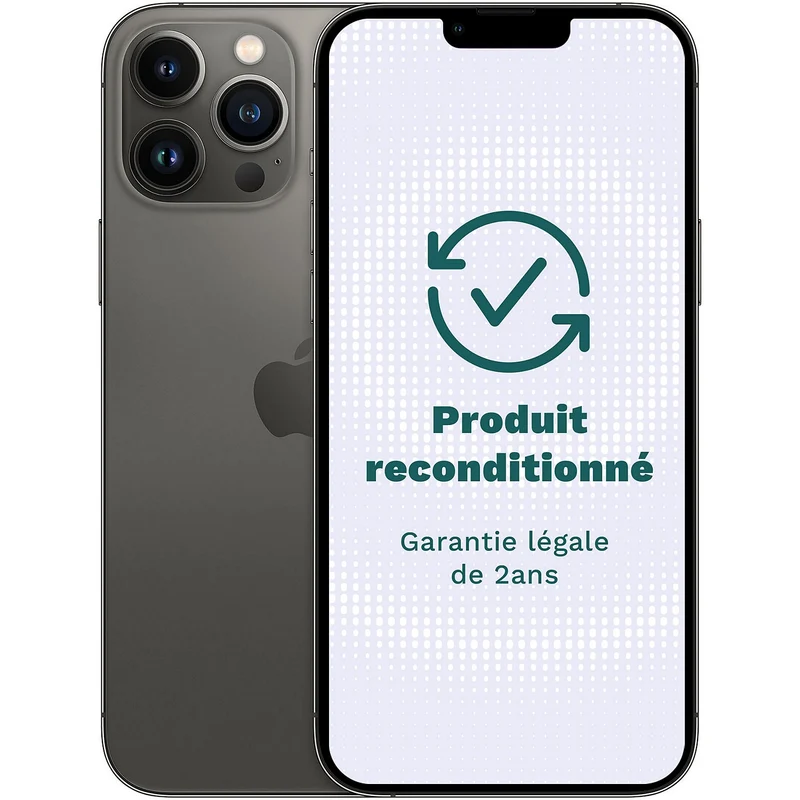 Smartphone APPLE iPhone 13 Pro Max Noir 128Go Excellent État avec Batterie Neuve