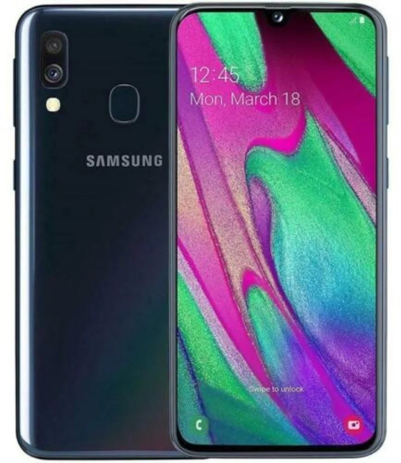 Smartphone SAMSUNG Galaxy A40 Double Sim Noir 64Go Excellent État avec Batterie Neuve