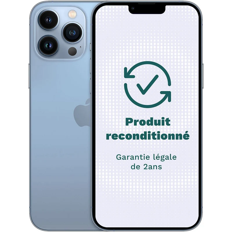Smartphone APPLE iPhone 13 Pro Max Bleu 128Go Excellent État avec Batterie Neuve