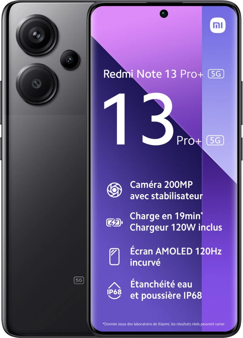 Smartphone XIAOMI Redmi Note 13 Pro+ 5G Dual Noir 256Go