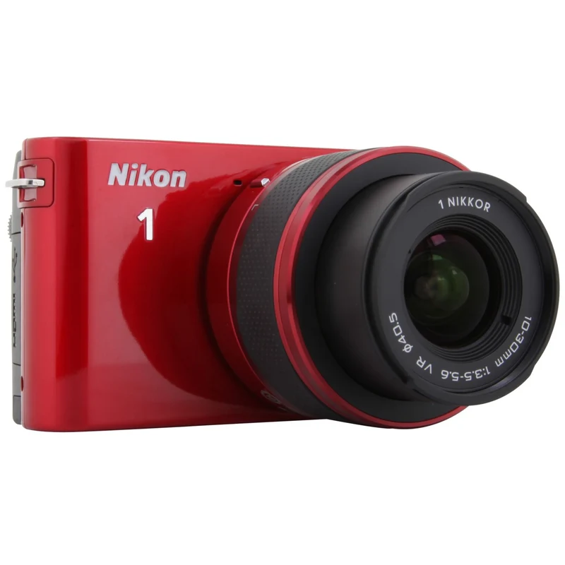 Appareil photo Hybride NIKON 1 J1 rouge + 10-30mm