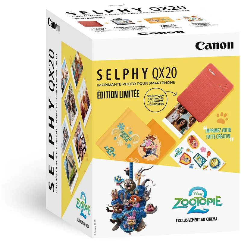 Imprimante photo portable CANON SELPHY QX20 Edition Zootopie 2
