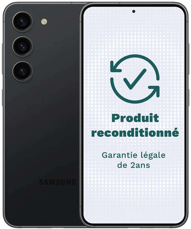 Smartphone SAMSUNG Galaxy S23 Noir 128Go Très Bon État avec Batterie Neuve
