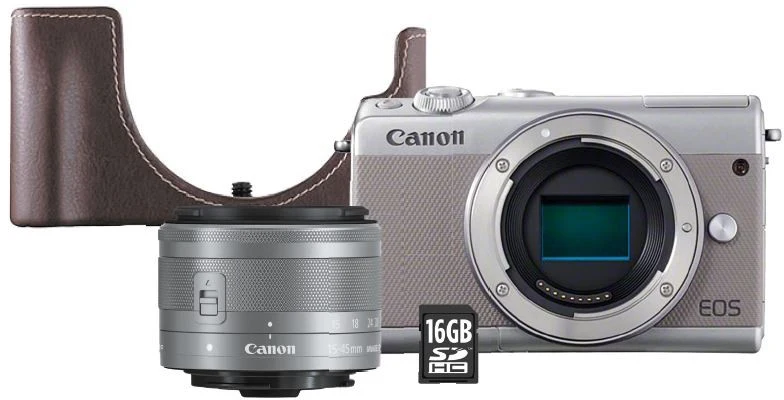 Appareil photo Hybride CANON EOS M100 Gris+15-45mm+Etui+SD 16Go