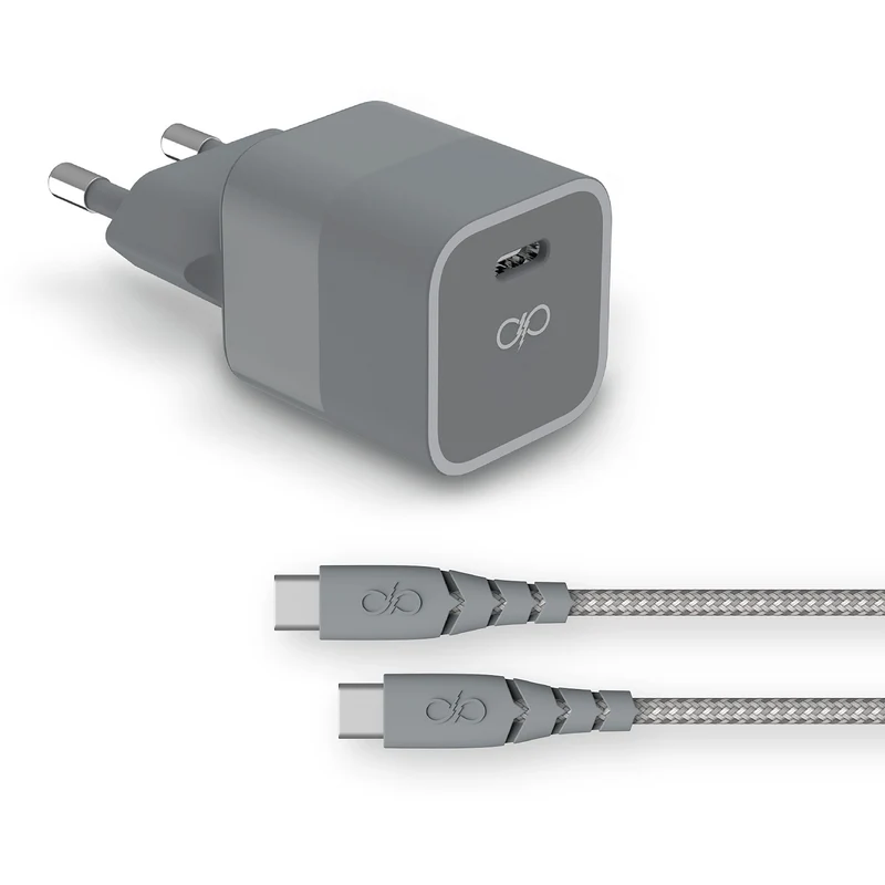 Chargeur secteur FORCE POWER 20W Power Delivery+ Cable renforcé USB-C