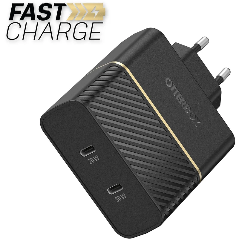 Chargeur secteu OTTERBOX 2 USB-C 30W + 20W noir