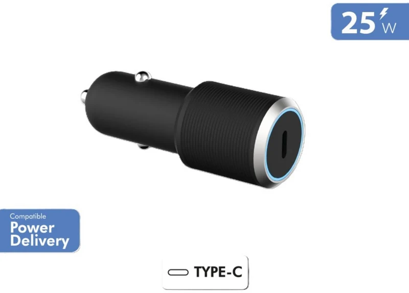 Chargeur allume cigare FORCE POWER 25W USB-C Noir allule cigare