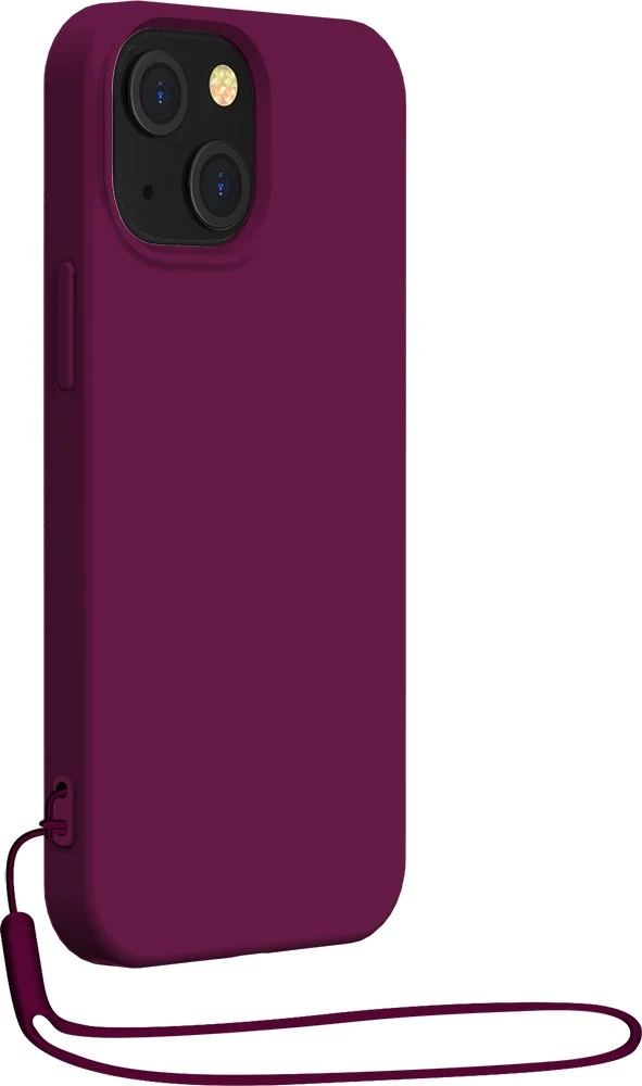 Coque BIGBEN CONNECTED iPhone 14 silicone + Dragonne violet