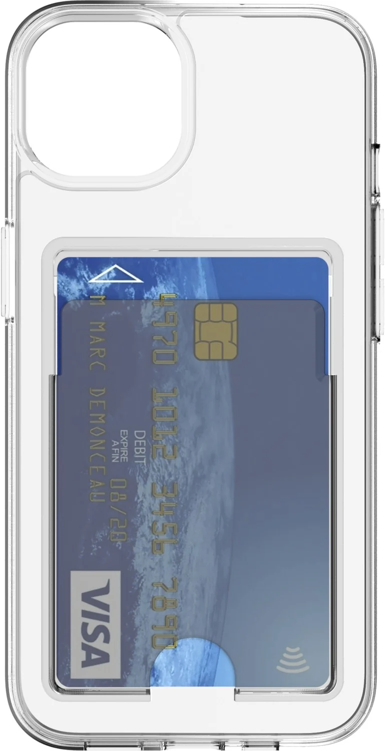 Coque BIGBEN CONNECTED iPhone 14 transparent porte-cartes
