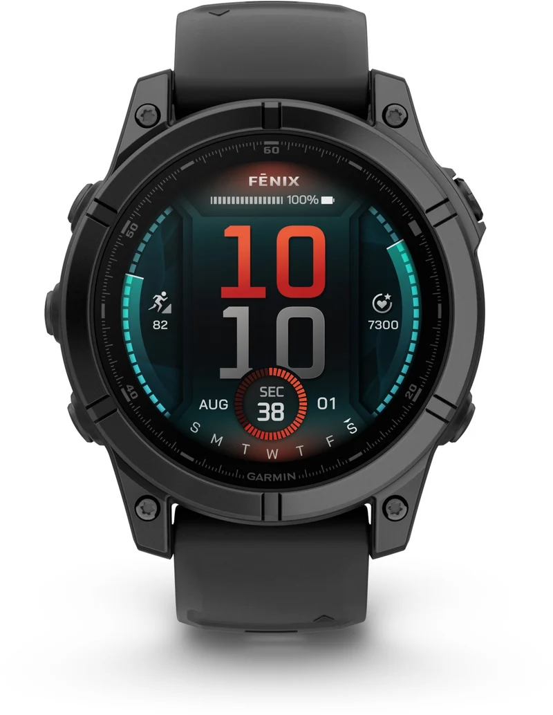 Montre sport GARMIN Fenix E Multisports GPS AMOLED BT Wi-Fi 47 mm Gris Acier bracelet noir