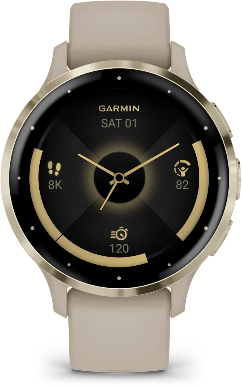 Montre sport GARMIN Venu 3S Sport et santé GPS AMOLED BT 41 mm French gray + Cream Gold