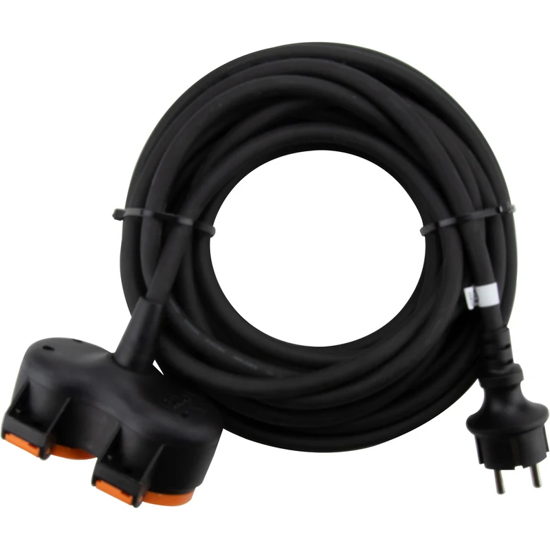 Multiprise ZENITECH bi-tete à clapet 10m H07RN-F IP44 3G1.5