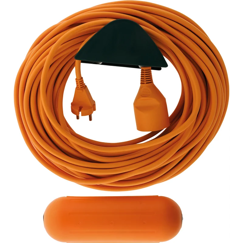 Multiprise ZENITECH jardin 25m 2x1.5 +support+boitier orange