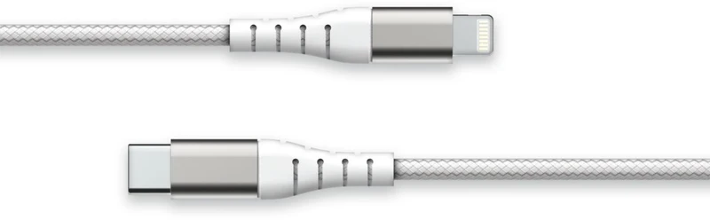 Câble Lightning FORCE POWER vers USB-C Renforcé 1.2m Recyclé Blanc