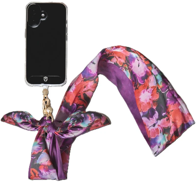 Cordon téléphone FORCE CASE foulard Flower rouge