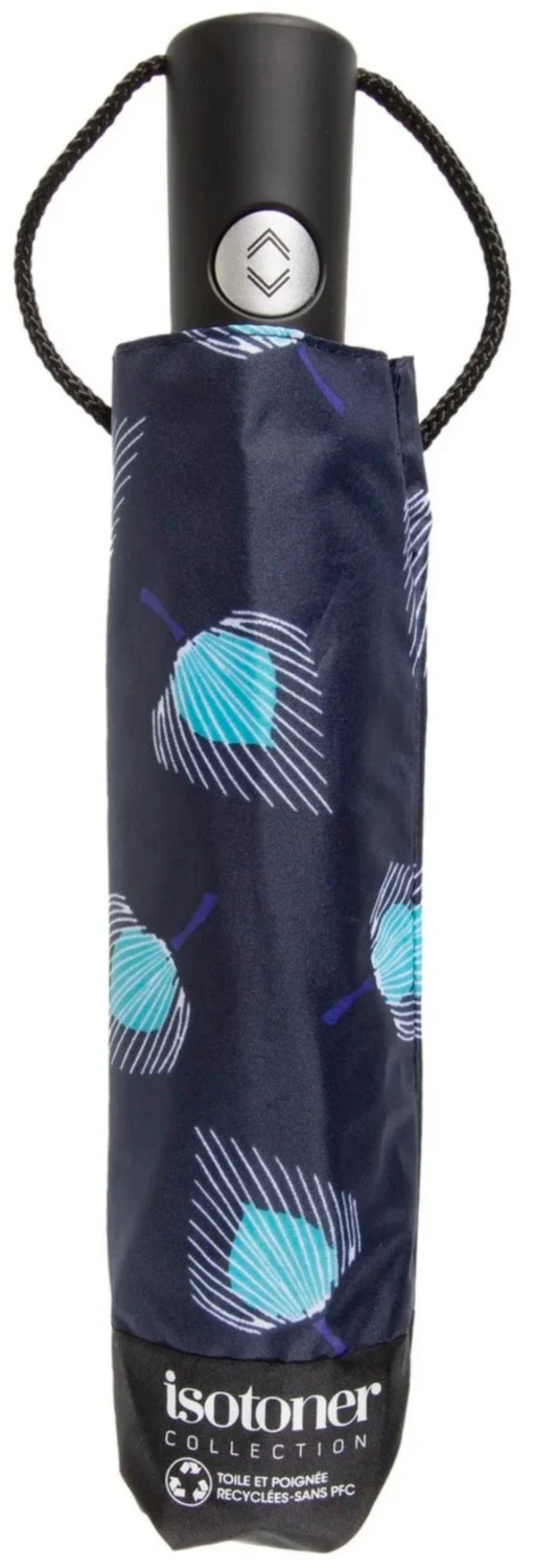 Parapluie ISOTONER 3 sections acier FEUILLE D'EAU