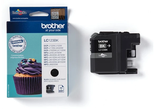 Cartouche d'encre BROTHER Originale LC123 Noire Standard - LC123BK