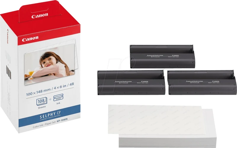 Kit papier + encre CANON KP108IN 108 feuilles 10x15 + encre
