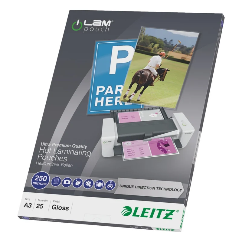 Consommable de bureau pour plastifieuse LEITZ Pochettes 250 UDT A3 boite de 25