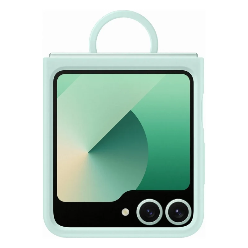 Coque SAMSUNG Z Flip6 silicone Vert d'eau avec anneau