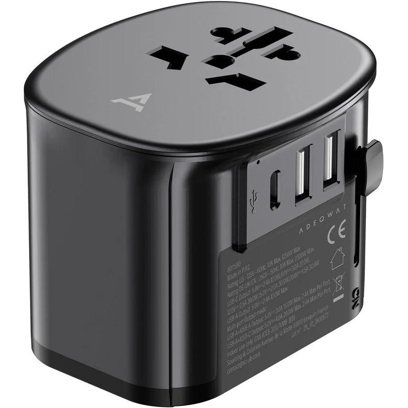 Adaptateur de voyage ADEQWAT Monde 30W