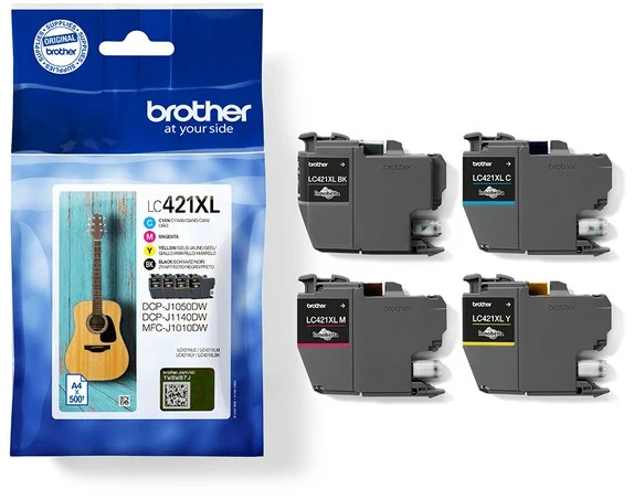 Cartouche d'encre BROTHER Pack Multipack 4 Originales LC421 XL (Noir + 3 Couleurs) - LC421XLVAL