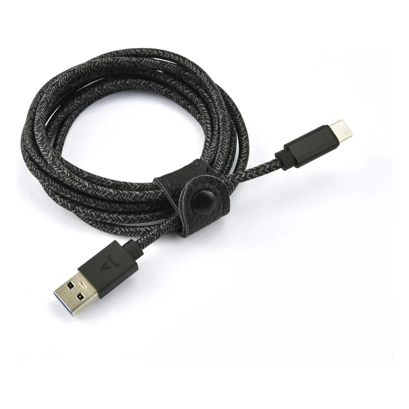 Câble USB C ADEQWAT vers USB 3M tressé Noir