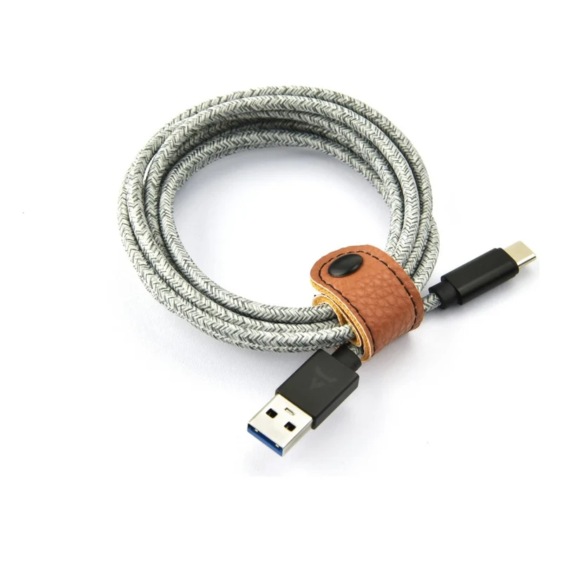 Câble USB C ADEQWAT vers USB 2M tressé Gris
