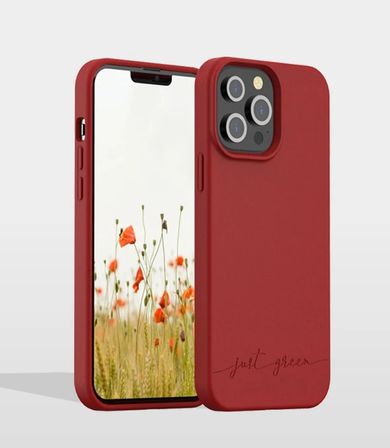 Coque JUST GREEN iPhone 13 Pro Max Bio rouge