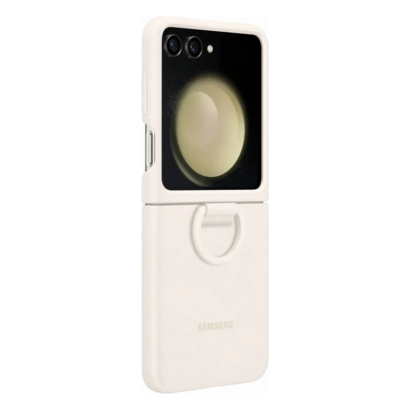Coque SAMSUNG Z Flip 5 avec anneau sillicone Crème