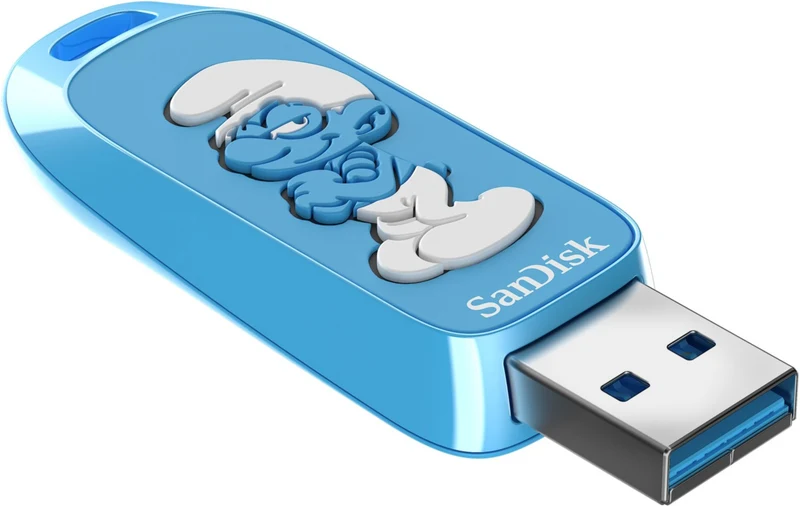 Clé USB SANDISK 64Go 3.2 Edition Schtroumpf a lunettes