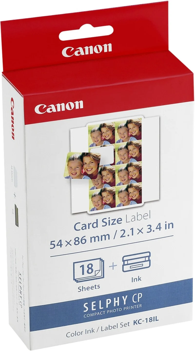 Kit papier + encre CANON KC18IL 18 f 54x86mm de 8 stickers Selphy