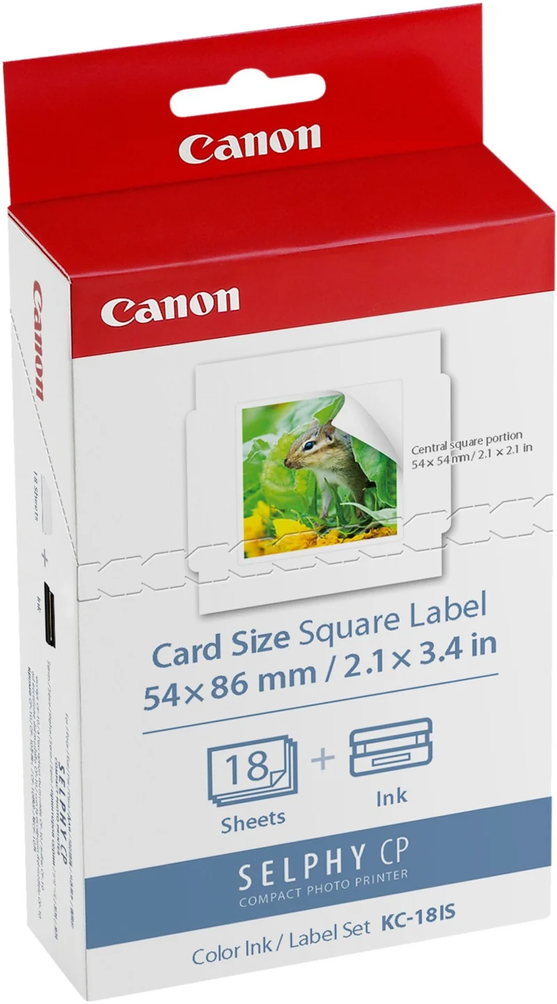 Kit papier + encre CANON KC18IS 18 stickers 54x86mm Selphy