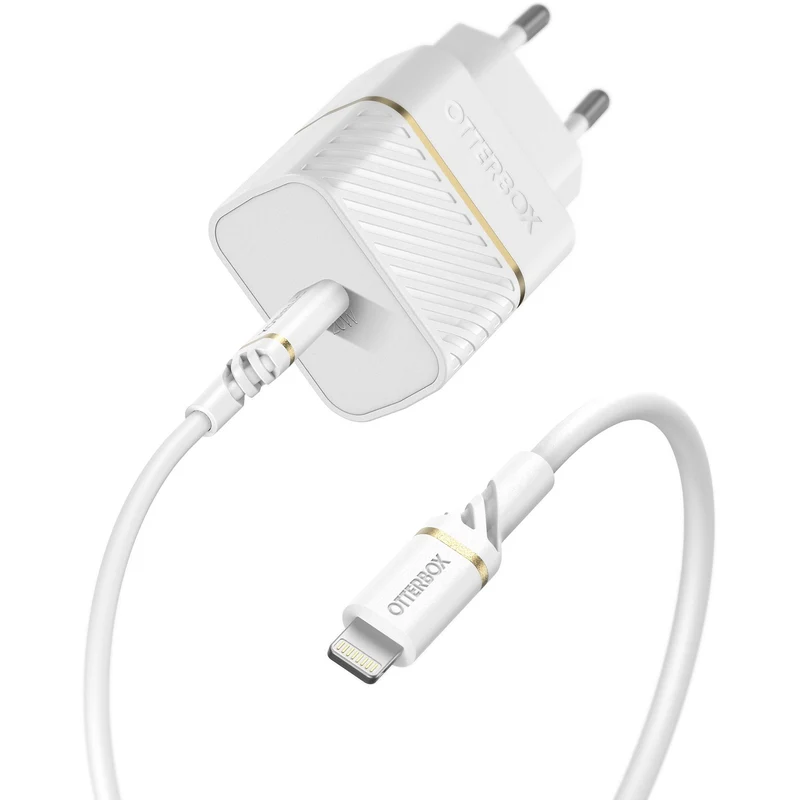 Chargeur USB C OTTERBOX USB-C 20W + Cable Lightning blanc
