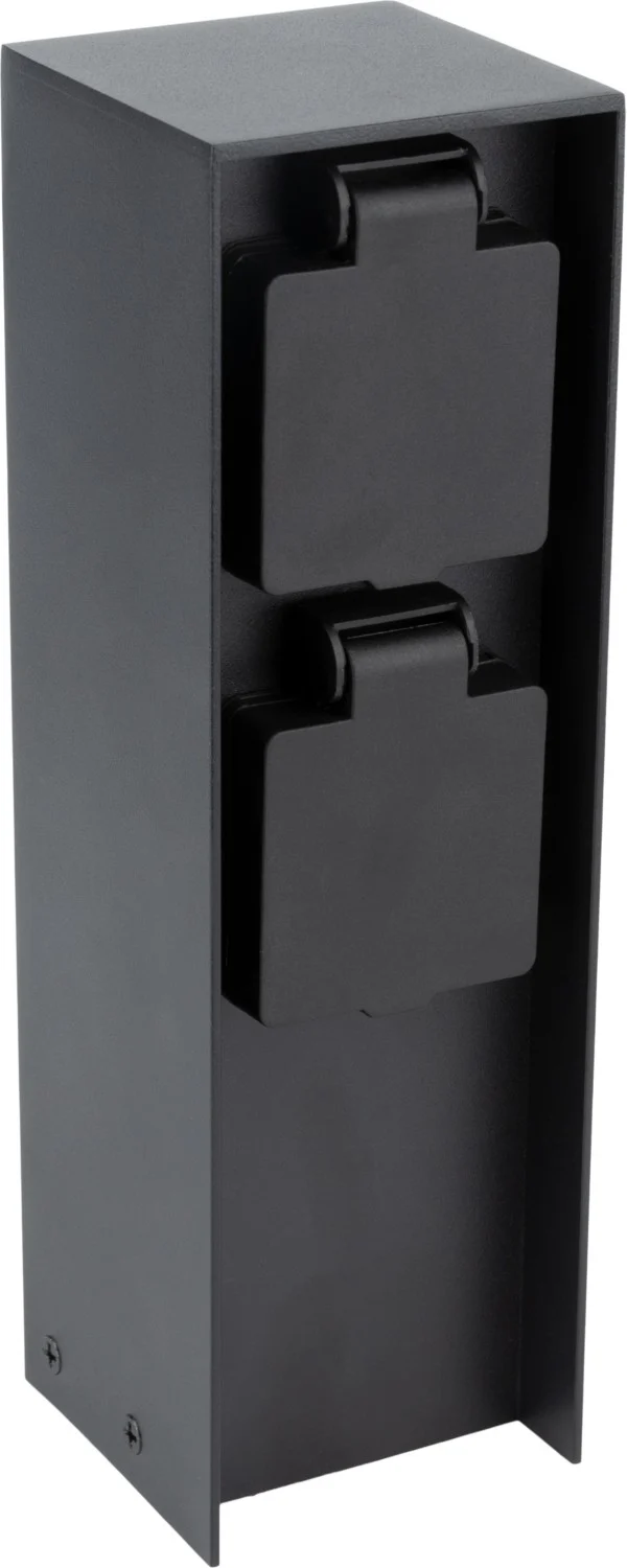 Enrouleur ZENITECH de jardin à fixer 2x16A IP44 alu noir