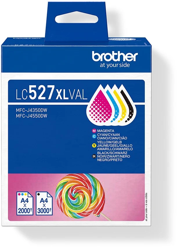 Cartouche d'encre BROTHER Pack Multipack 4 Originales LC527 XL (Noir + 3 Couleurs) - LC527XLVAL
