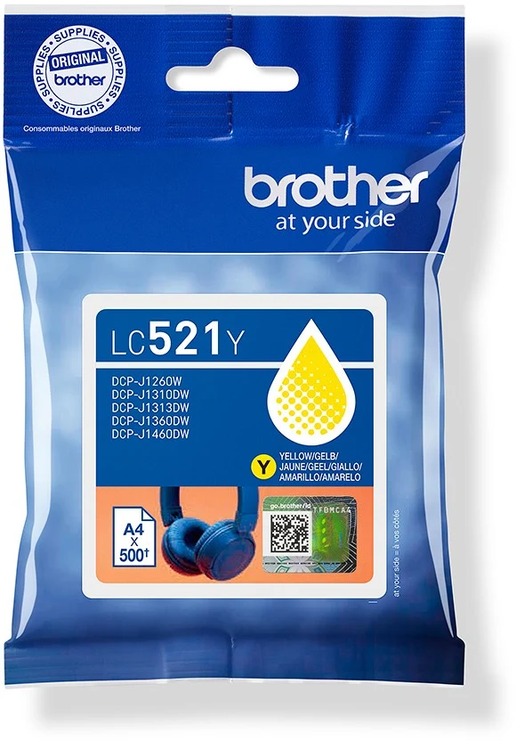 Cartouche d'encre BROTHER Originale LC521 Jaune (Yellow) Standard - LC521Y