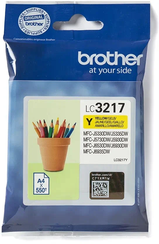 Cartouche d'encre BROTHER LC3217 Jaune