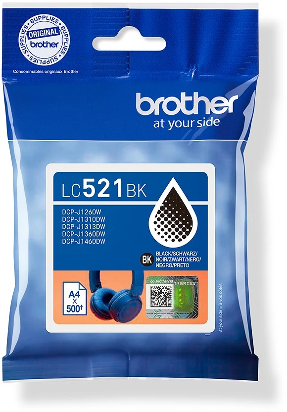 Cartouche d'encre BROTHER Originale LC521 Noire Standard - LC521BK